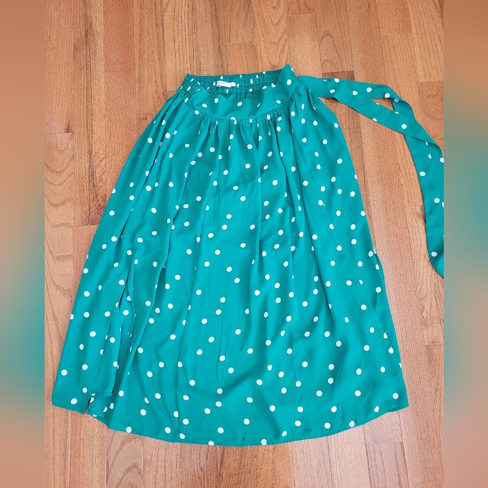 Cute Ricki's Green Polka Dot Long Dress Skirt Women Small